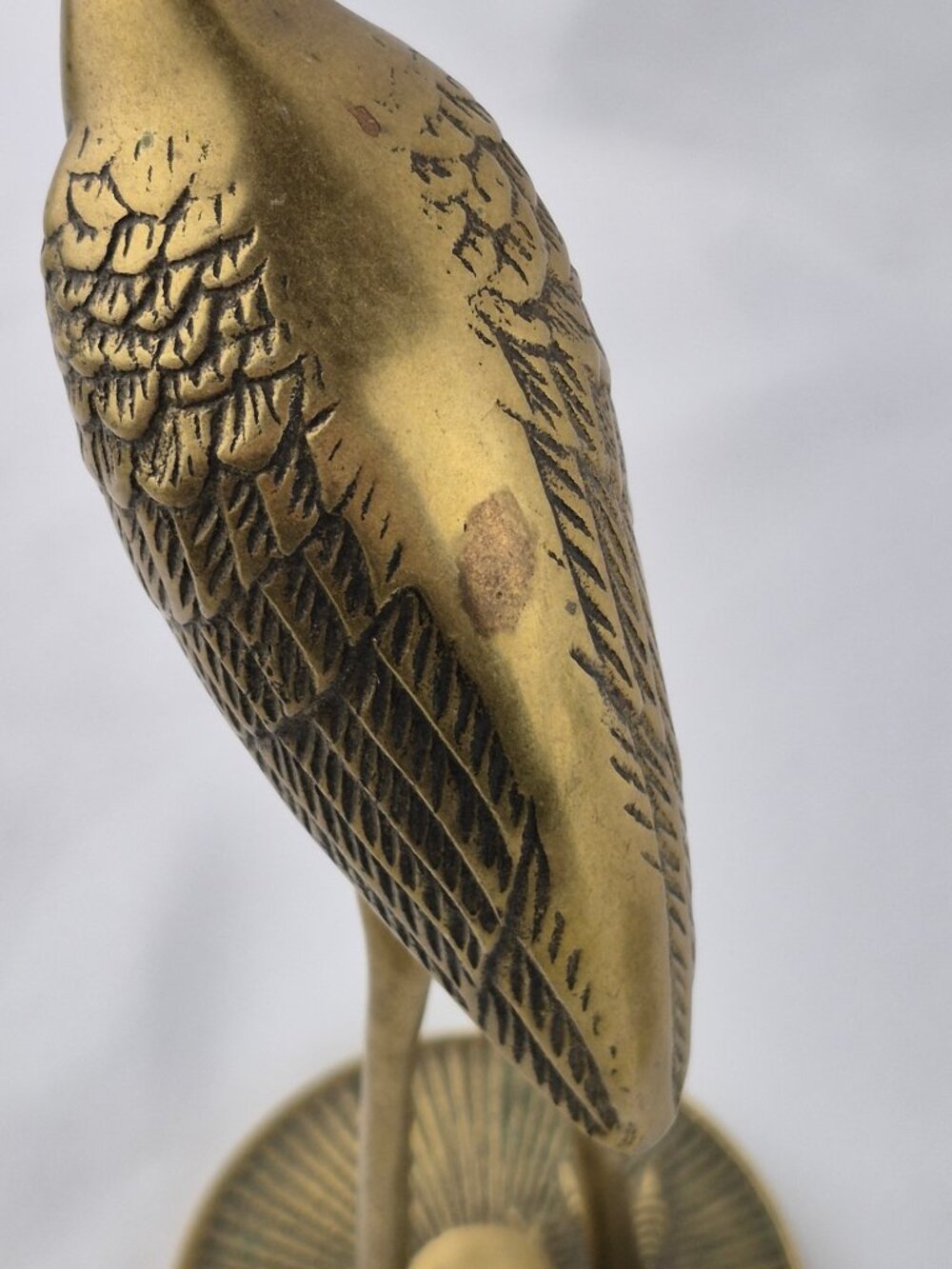 Vintage Leonard Silver Mfg Co. Solid Brass Crane Heron Figurines Korea Set of 2 - Picture 9 of 16